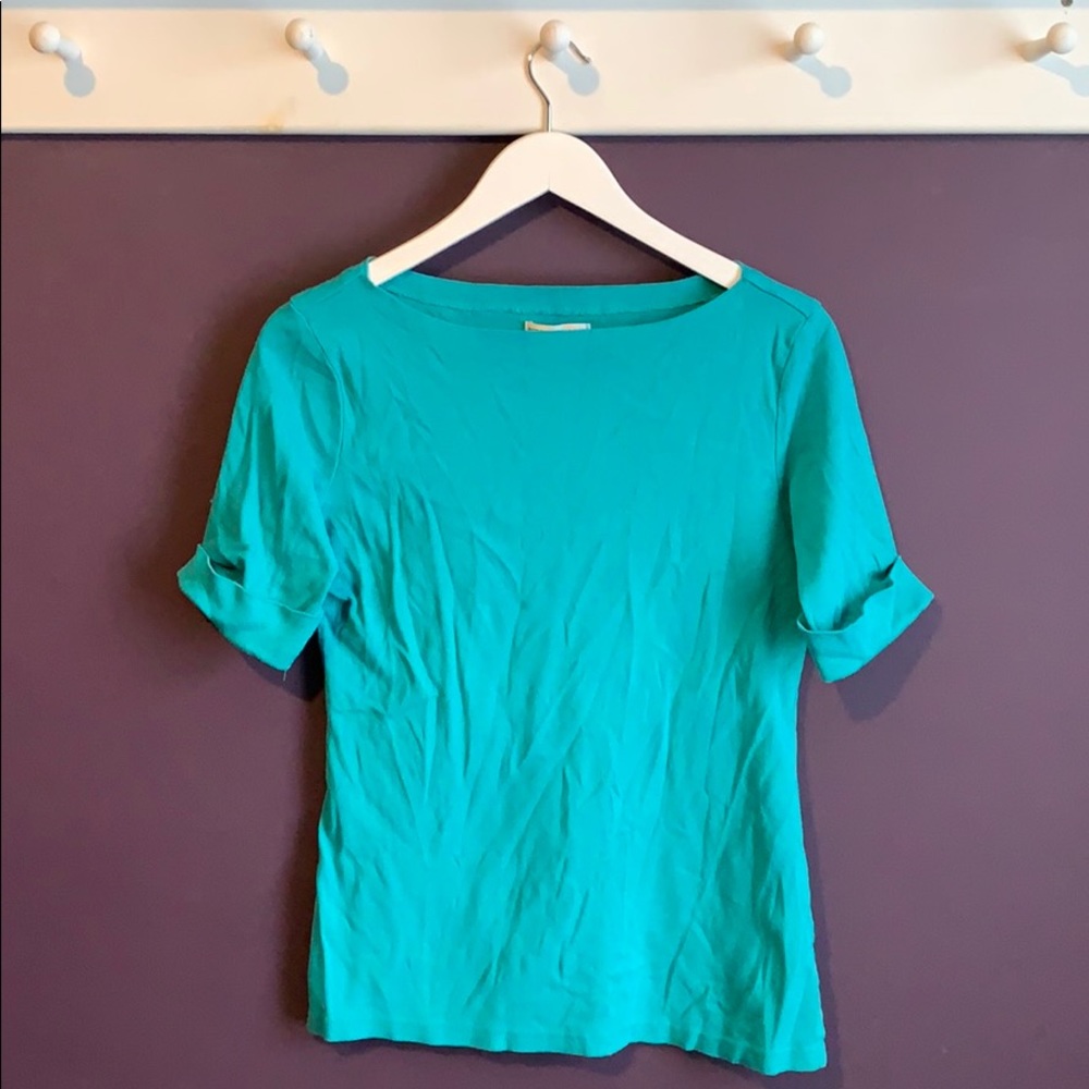 Teal Boatneck 3/4 sleeve shirt